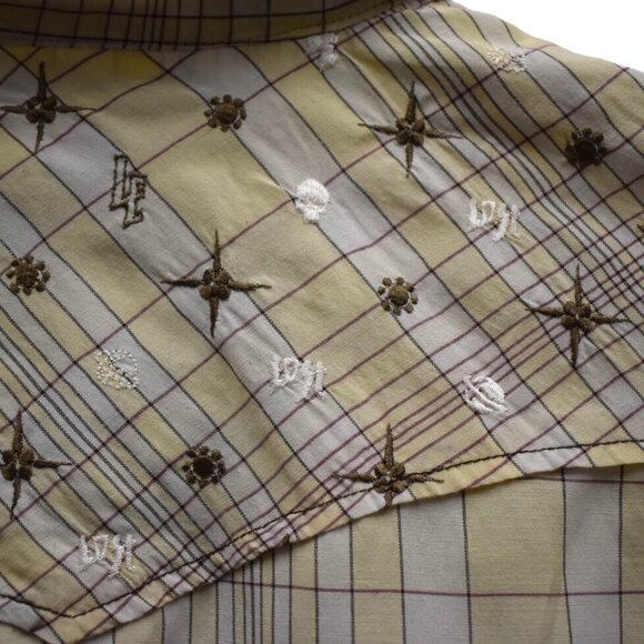 ONeill Lost Shirt M Mens Button Down Plaid Western Embroidered Rockabilly Cowboy - Picture 7 of 7